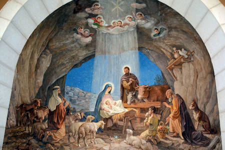 Fresco in de kapel van het herdersveld