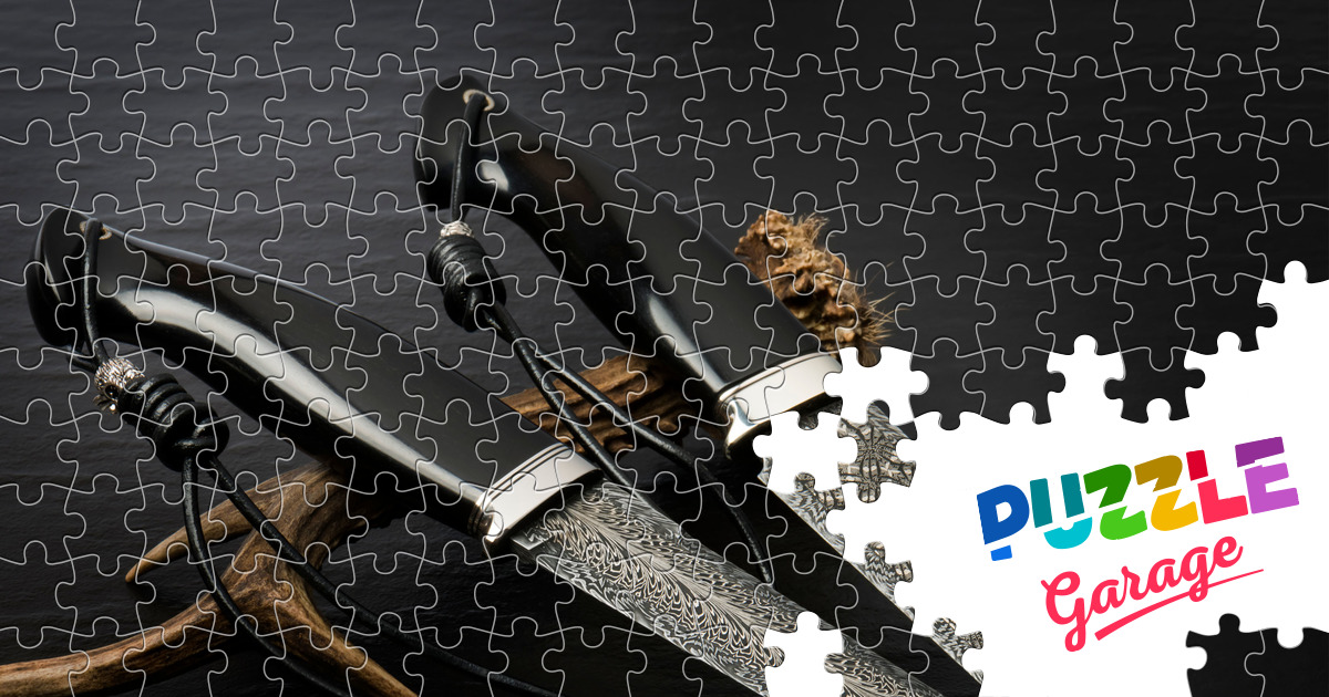Handmade hunting knives Jigsaw Puzzle (Stuff, Weapons) Puzzle Garage