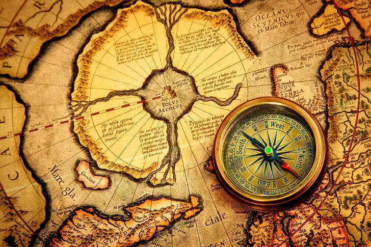 Compass and old map