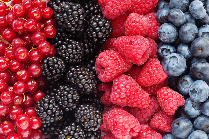 Mix of different berries