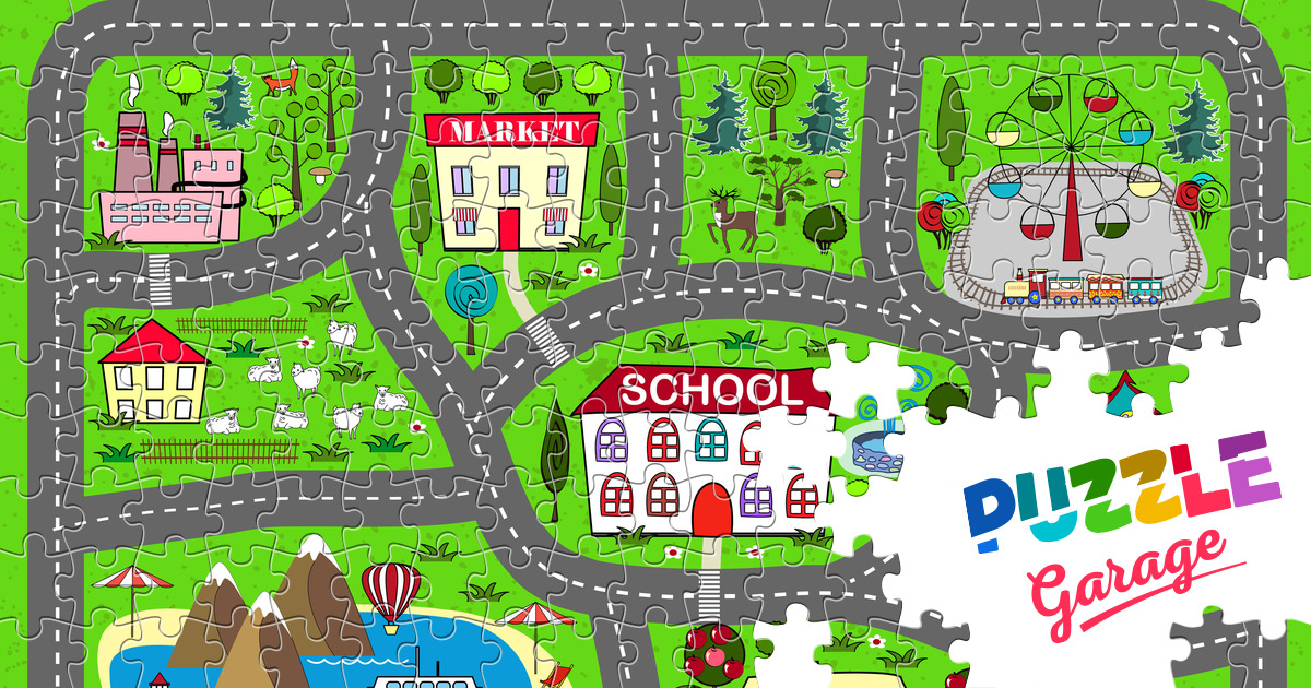 City highway Jigsaw Puzzle (For children, Educational) Puzzle Garage