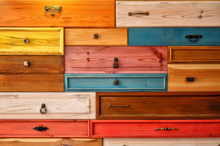 Kolekce dřevěných krabic