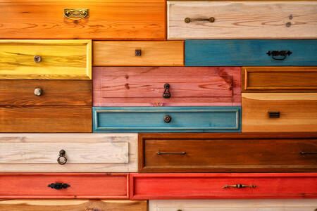 Kolekce dřevěných krabic