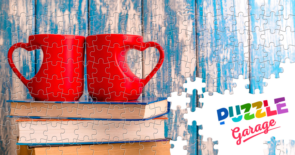 Two cups in the shape of a heart Jigsaw Puzzle (Holidays, Valentine's