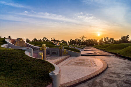 Lever de soleil dans le parc Chatuchak