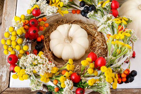 Calabaza blanca y corona