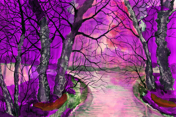 Lilac landscape