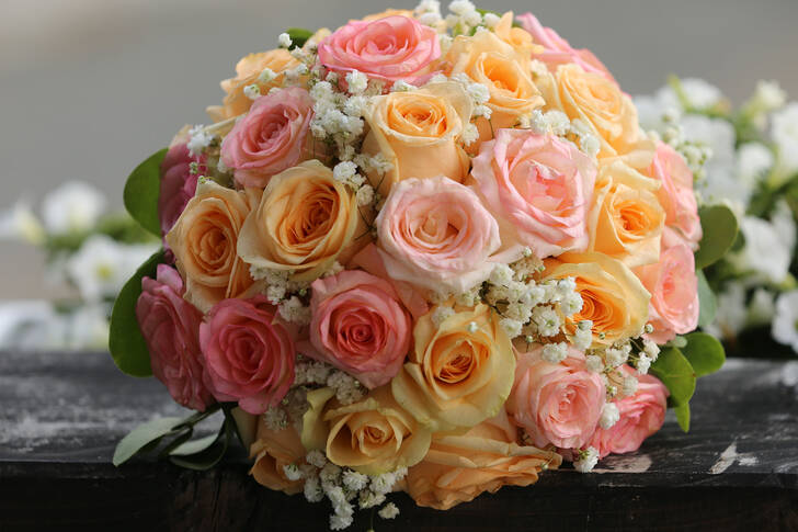 Wedding bouquet with roses
