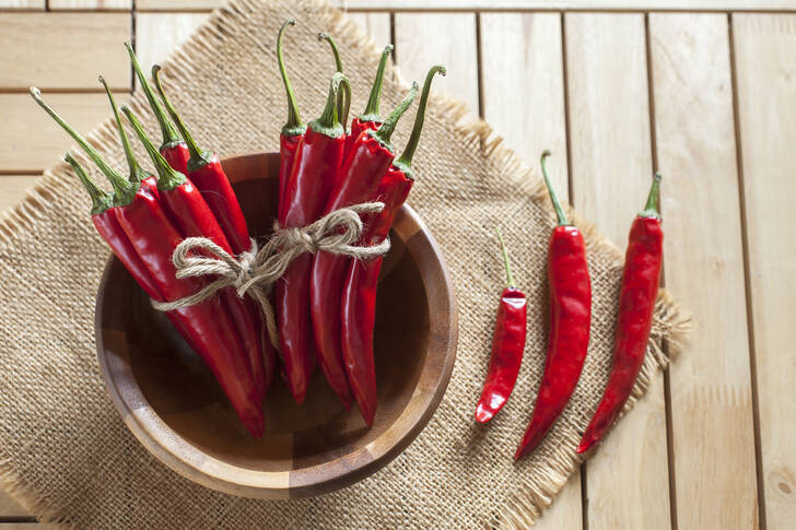 Chili pepper in a plate