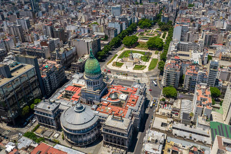מבט אווירי על ארמון הקונגרס הלאומי של ארגנטינה