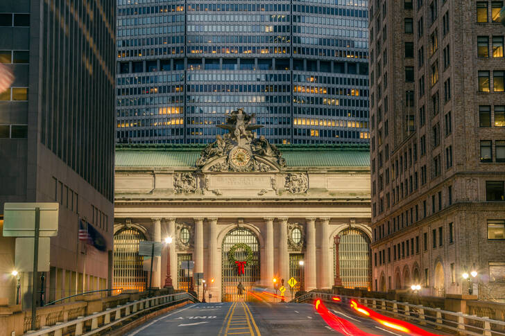 De weg naar Grand Central Station in New York City