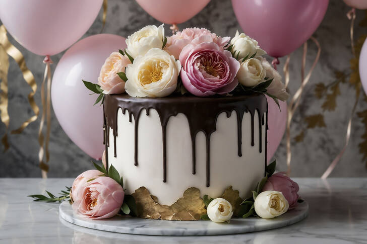 En smuk festlig kage