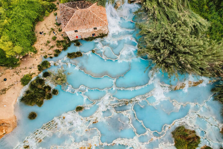 Aerial view of the thermal springs