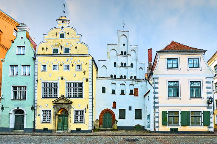 The "Three Brothers" architectural complex in Old Riga