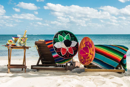 Entspannen Sie am Strand in der Karibik