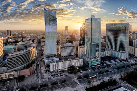Modern skyscrapers of Warsaw