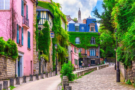 Straat in de wijk Montmartre