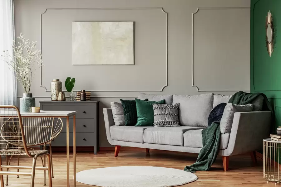 Grijsgroen interieur