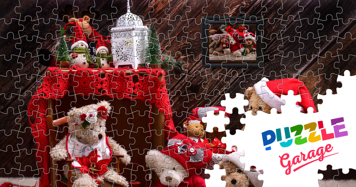 Teddy bears dressed as Santa Claus Jigsaw Puzzle (Holidays, Christmas ...