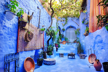 Street color in Chefchaouen