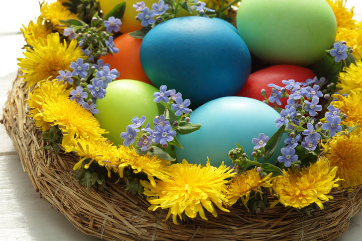 Uskršnja jaja u prolećnom cveću