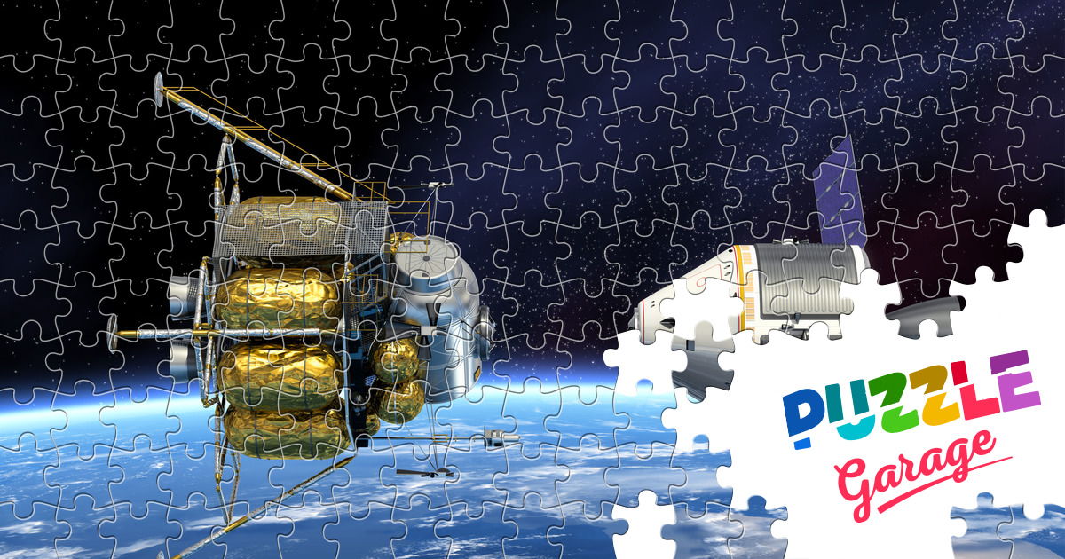 Docking spaceship Jigsaw Puzzle (Space, Cosmonautics) Puzzle Garage