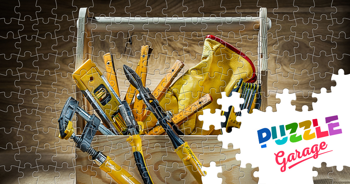A set of working tools in a wooden box Jigsaw Puzzle (Stuff, Tools