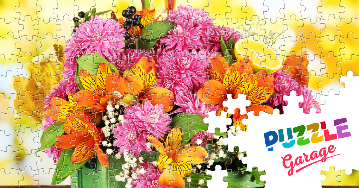 Bright flower arrangement Jigsaw Puzzle (Plants, Flowers) Puzzle Garage