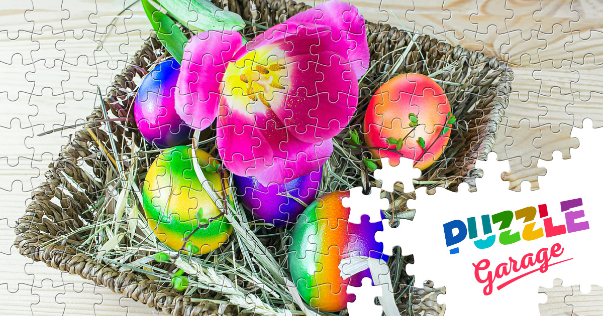 Rainbow Easter eggs Jigsaw Puzzle (Holidays, Easter) | Puzzle Garage