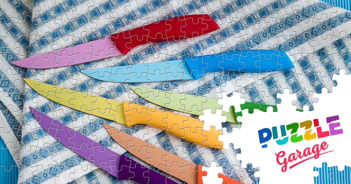 Set of kitchen knives Jigsaw Puzzle (Stuff, Tools) Puzzle Garage