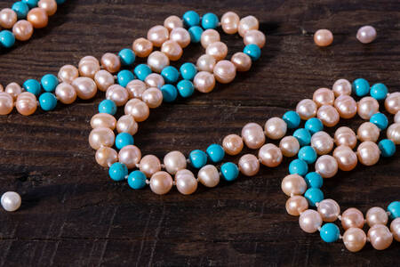 Turquoise and pearl beads