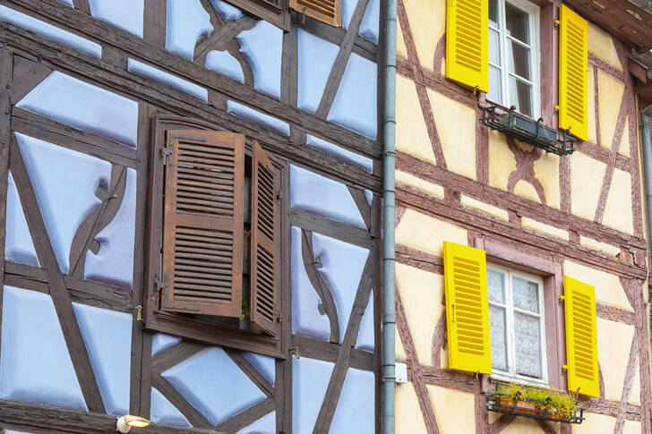 Facade of a house in the village of Colmar