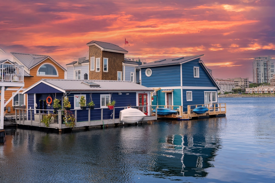Péniches à Victoria, Canada