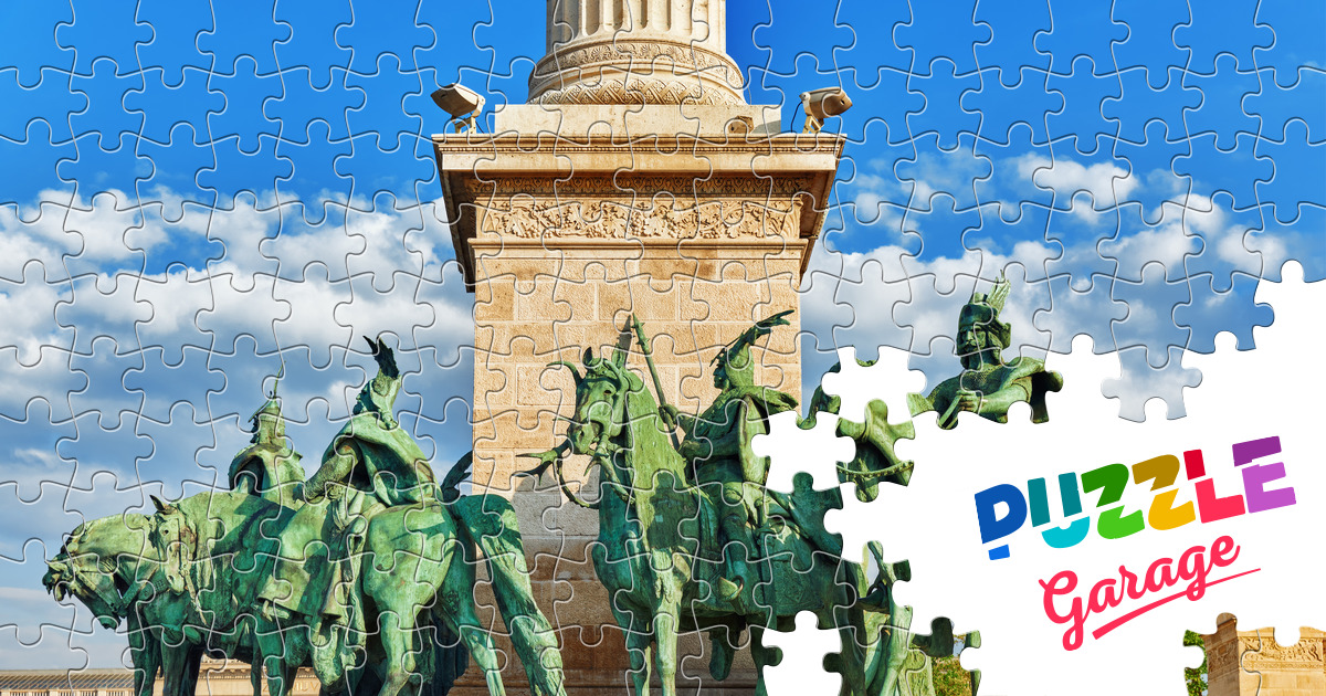 Sculptures on Heroes' Square in Budapest Jigsaw Puzzle (Countries, Hungary) Puzzle Garage