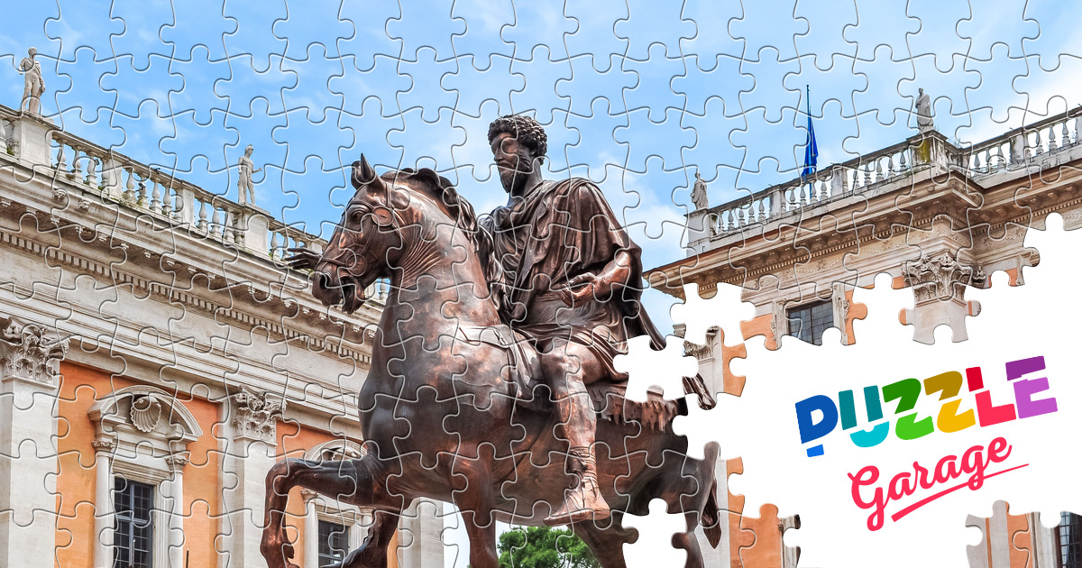 Statue Of Marcus Aurelius In Rome Jigsaw Puzzle (art, Sculpture 