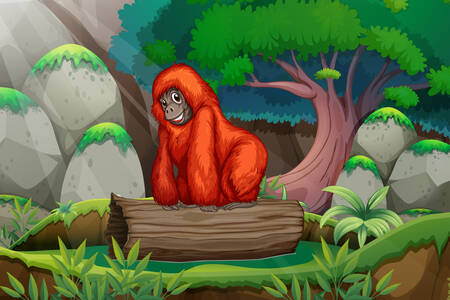 Gorilla in de jungle