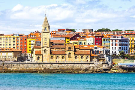 View of the Church of San Pedro in Gijon