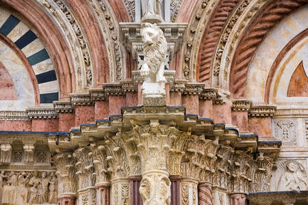 Details of the facade of Siena Cathedral