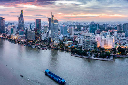 Vista della città di Hochiminh