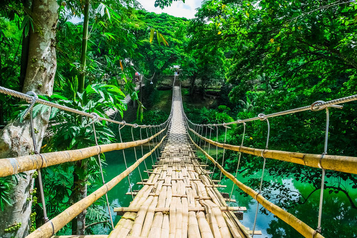 Hängebrücke aus Bambus