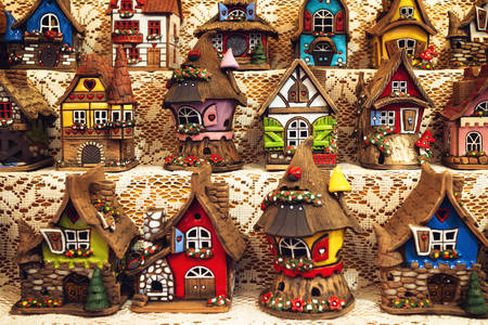 New Year's ceramic houses