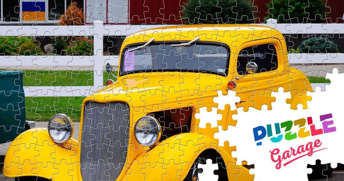 Yellow vintage car Jigsaw Puzzle Technics Auto Puzzle Garage