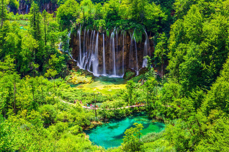 Watervallen in Plitvice Lakes Park