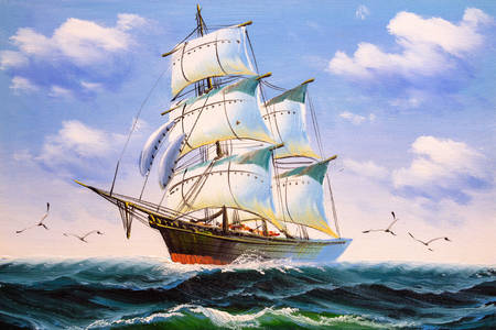 Statek na morzu