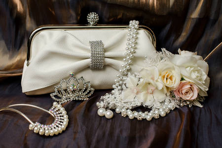 Clutch bag and bridal accessories