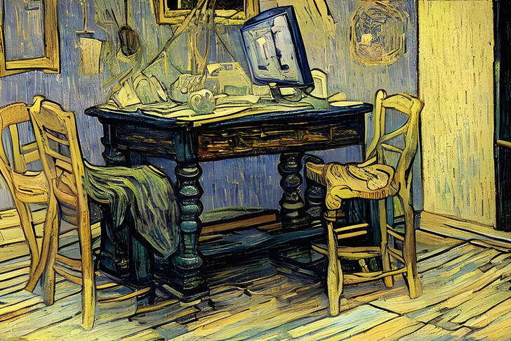 Desenho no estilo de Van Gogh