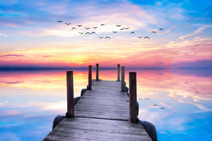 Lago al atardecer