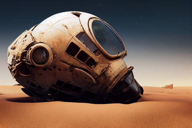Космически кораб върху пясъка