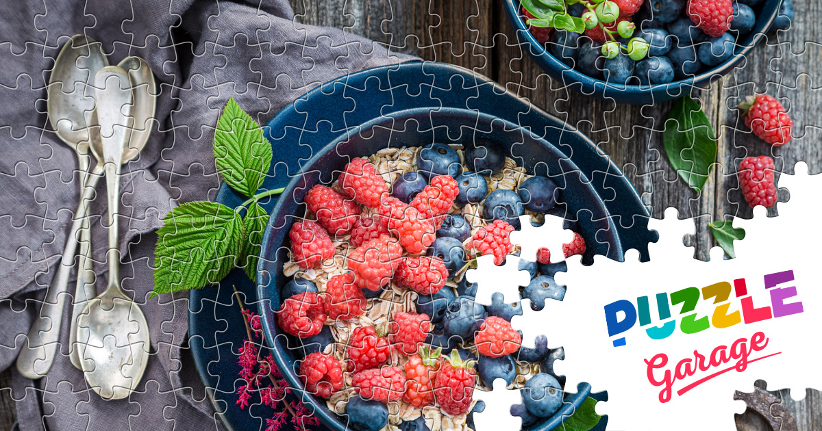 Granola with milk and berries Jigsaw Puzzle (Home, Food) Puzzle Garage