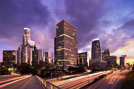 Los Angeles bij zonsondergang
